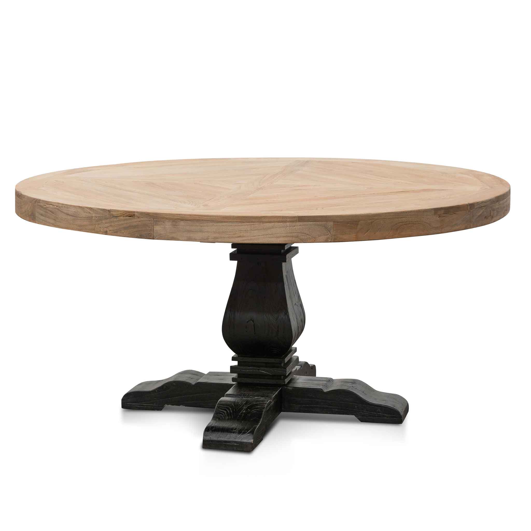 Nena 1.6m Round Dining Table - Natural in Black Base