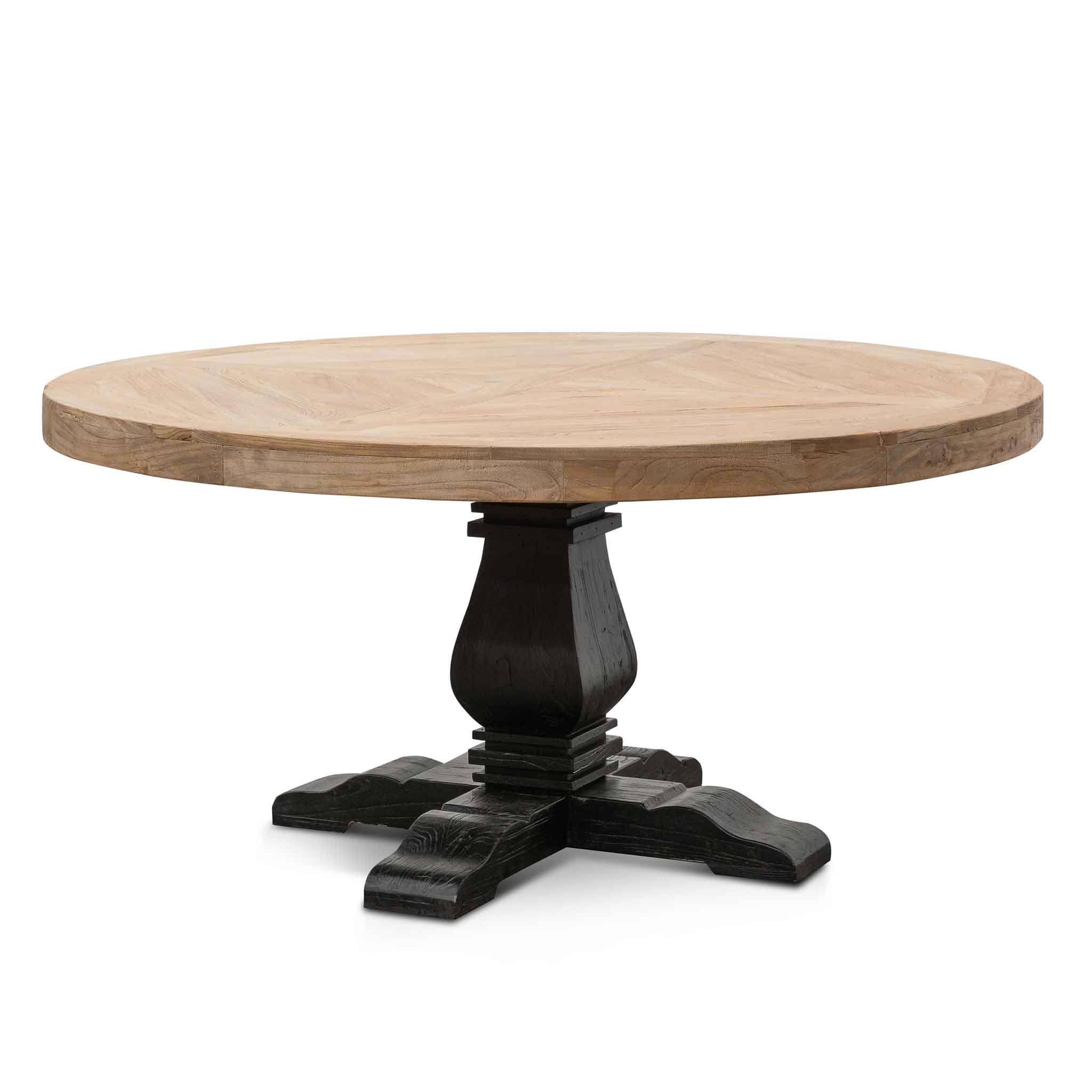 Nena 1.6m Round Dining Table - Natural in Black Base