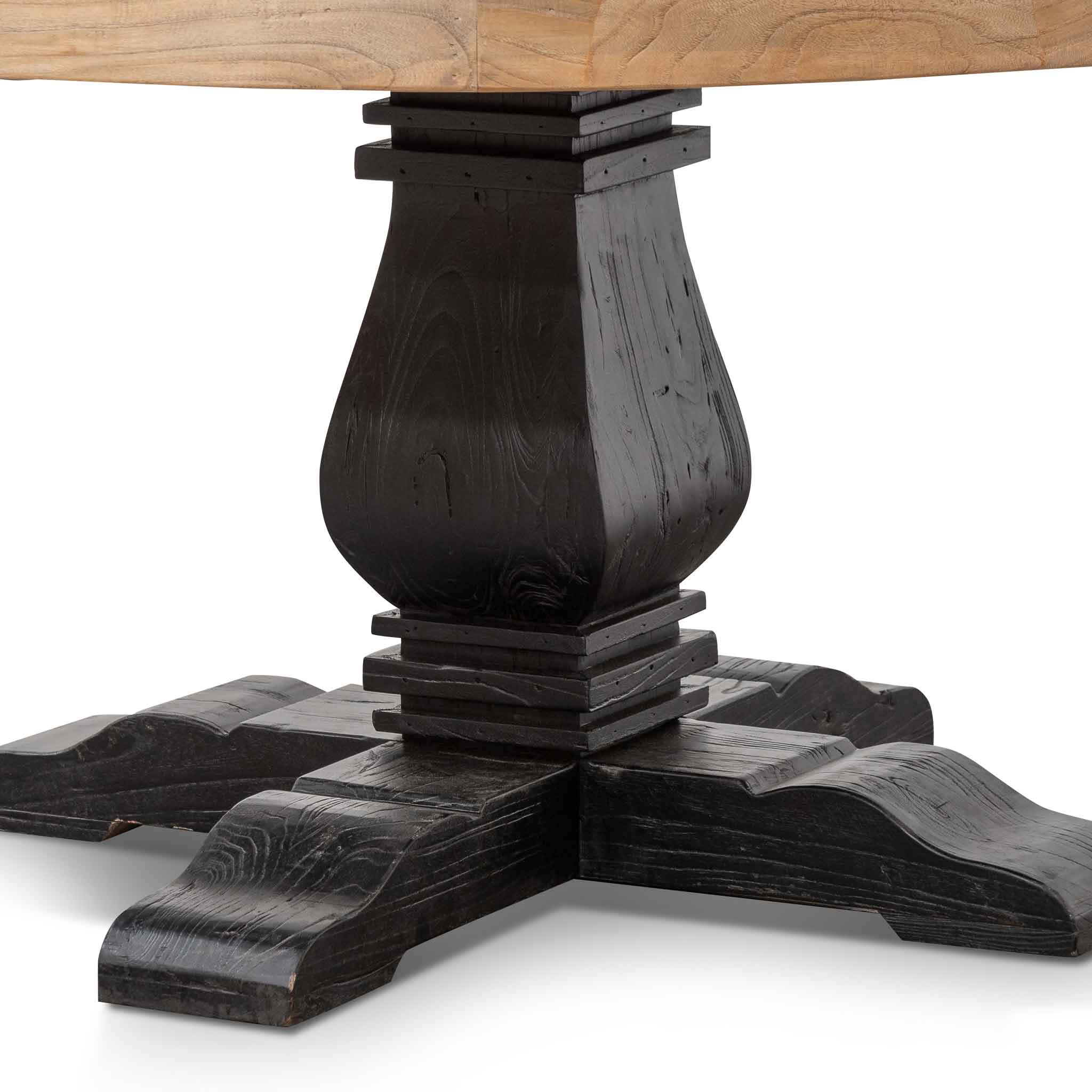 Nena 1.6m Round Dining Table - Natural in Black Base
