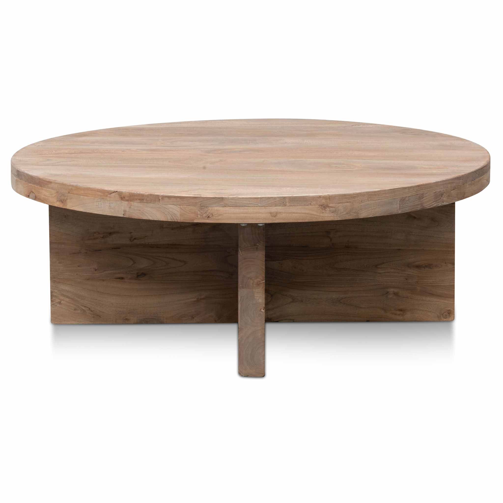 Ramona 100cm Round Coffee Table - Natural-Thick Base