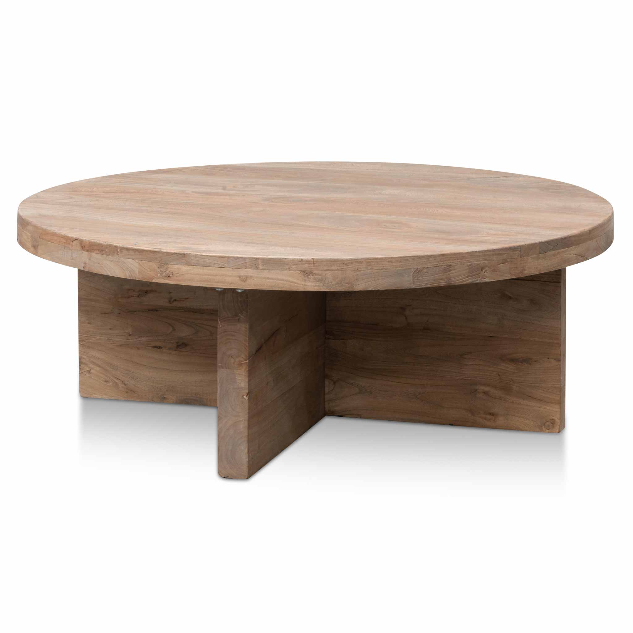 CDT6563 100cm Round Coffee Table - Natural-Thick Base