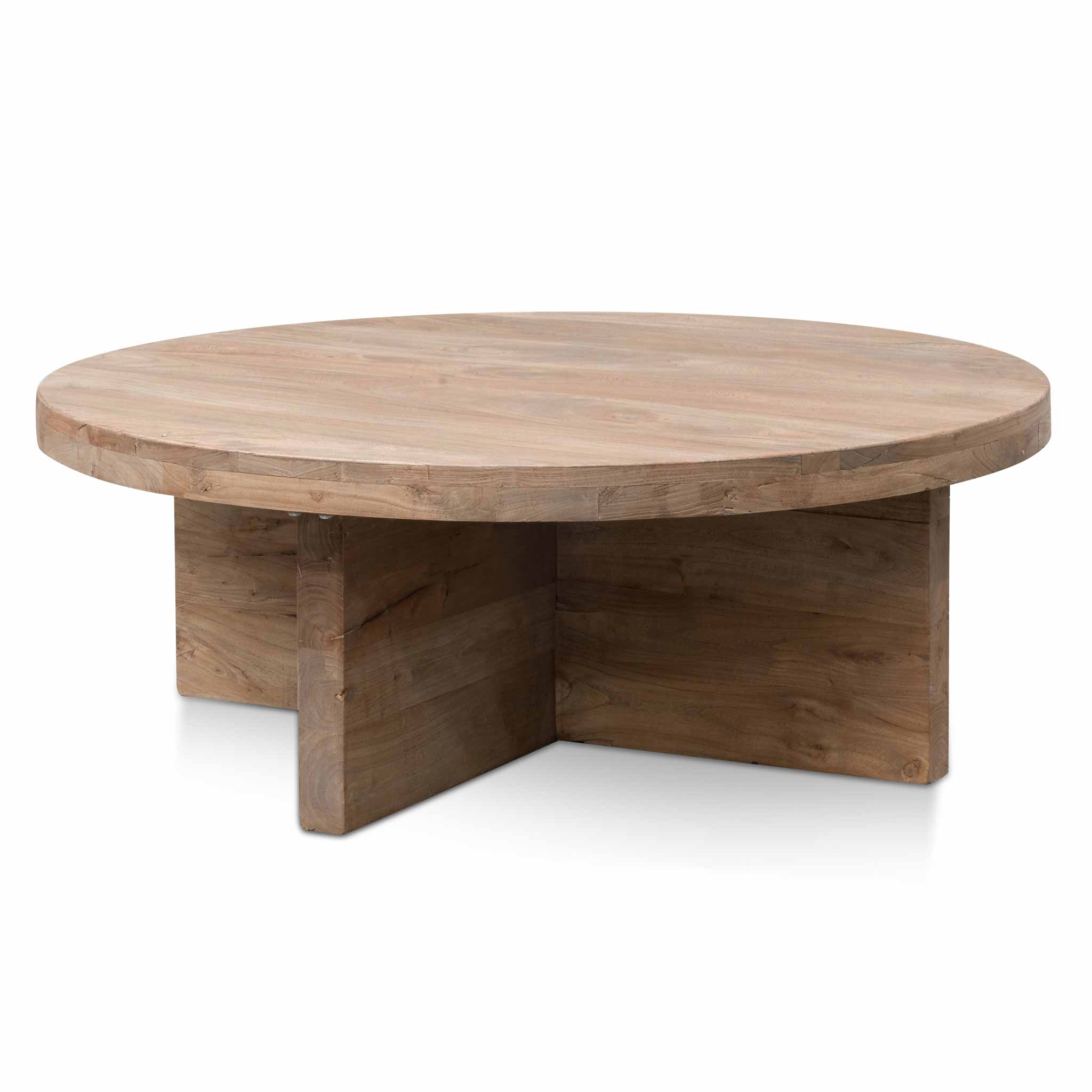 Ramona 100cm Round Coffee Table - Natural-Thick Base