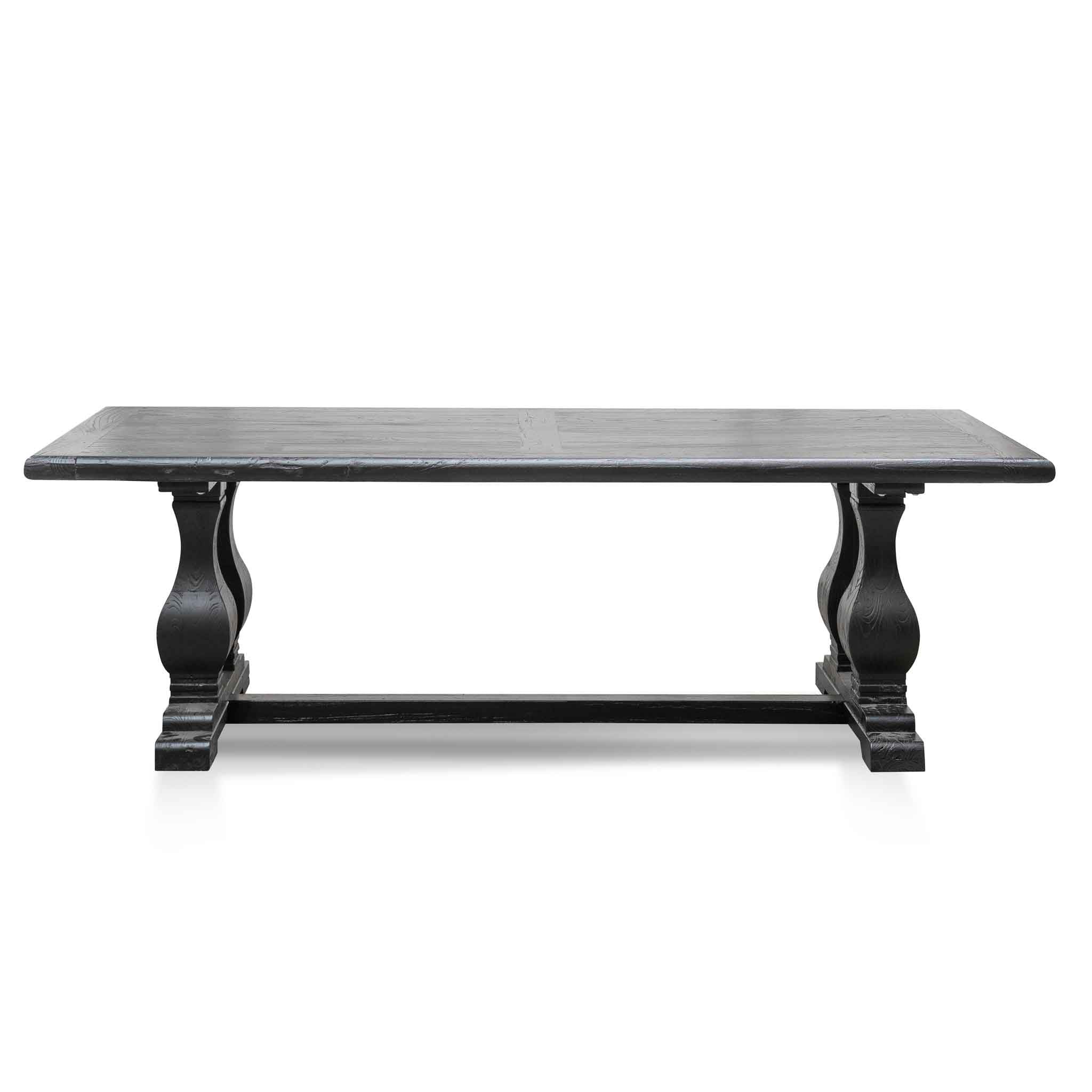 Artica Elm Wood Dining Table 2.4m - Full Black