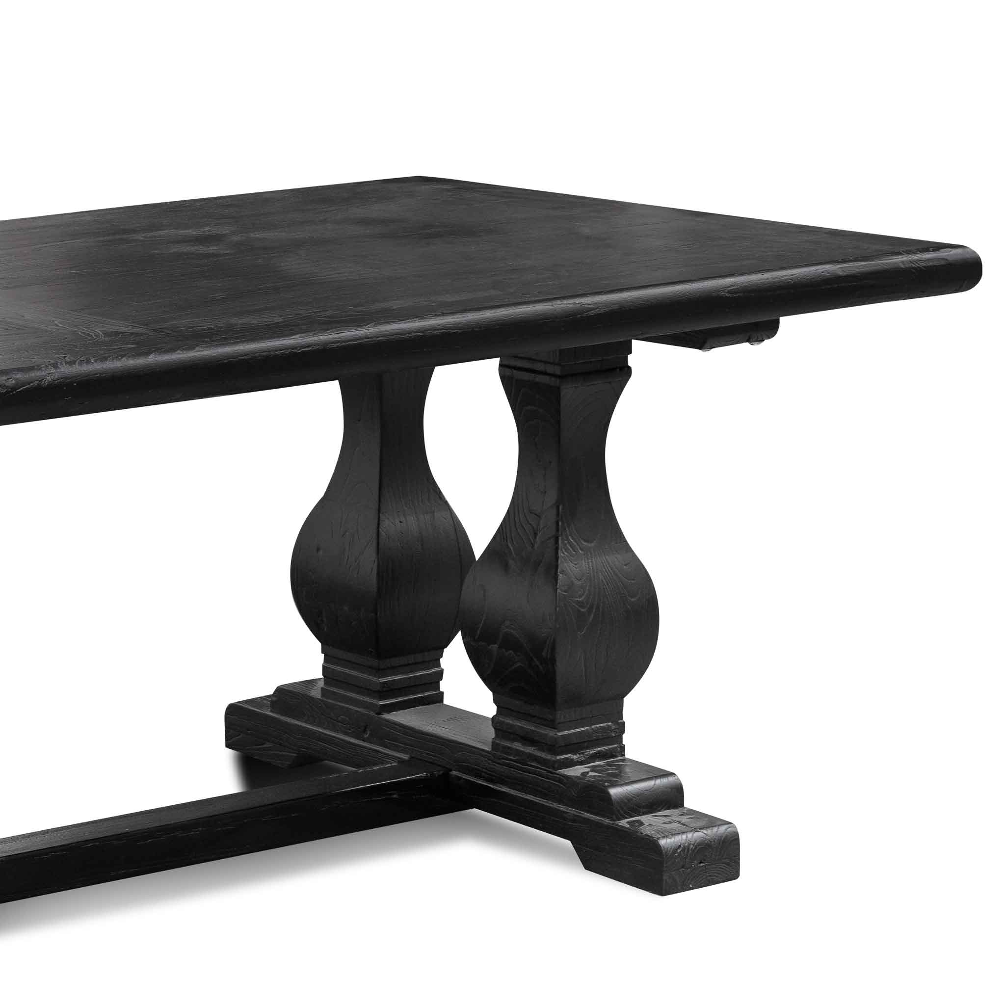 Artica Elm Wood Dining Table 2.4m - Full Black