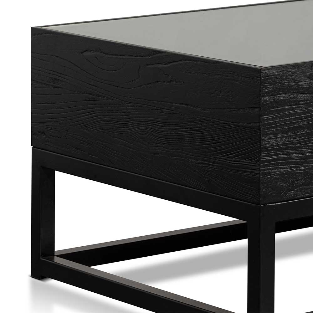 Ted 1.2m Elm Coffee Table - Full Black