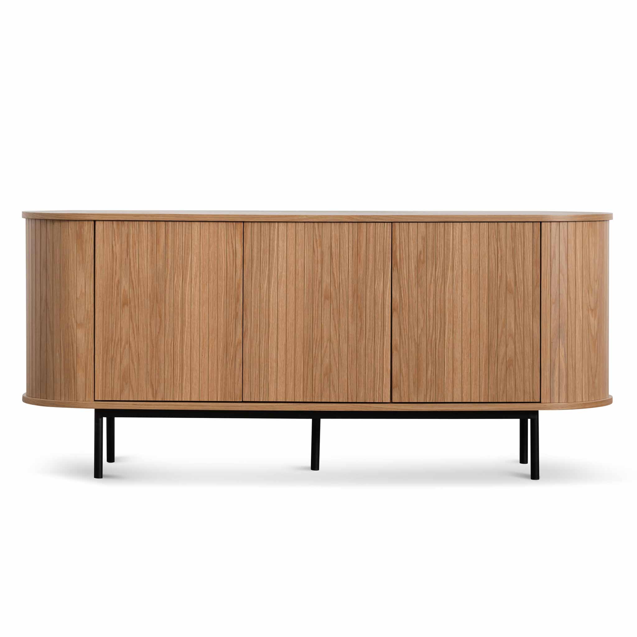 Samuel 1.7m Oak Sideboard - Natural with Black Metal Legs