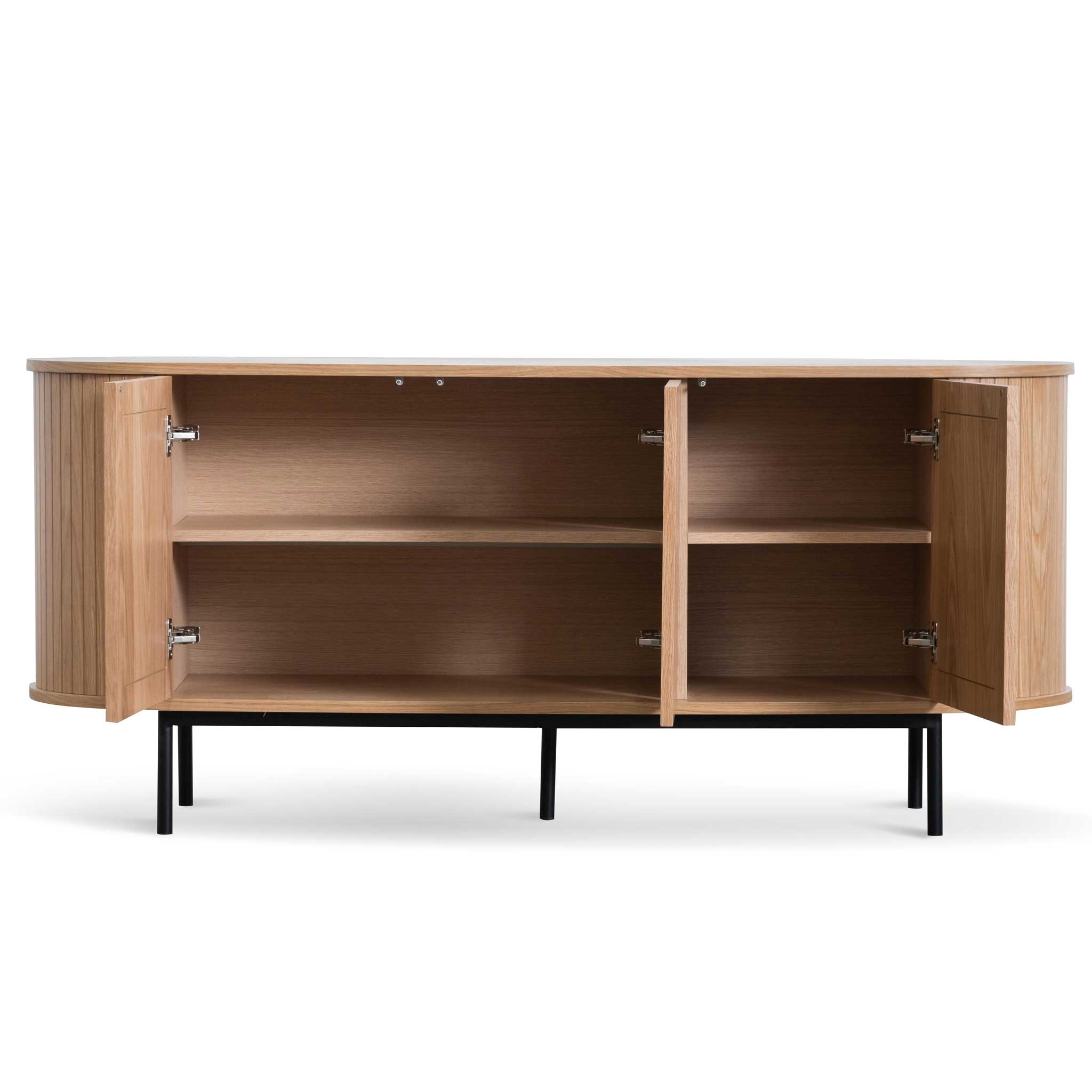 Samuel 1.7m Oak Sideboard - Natural with Black Metal Legs