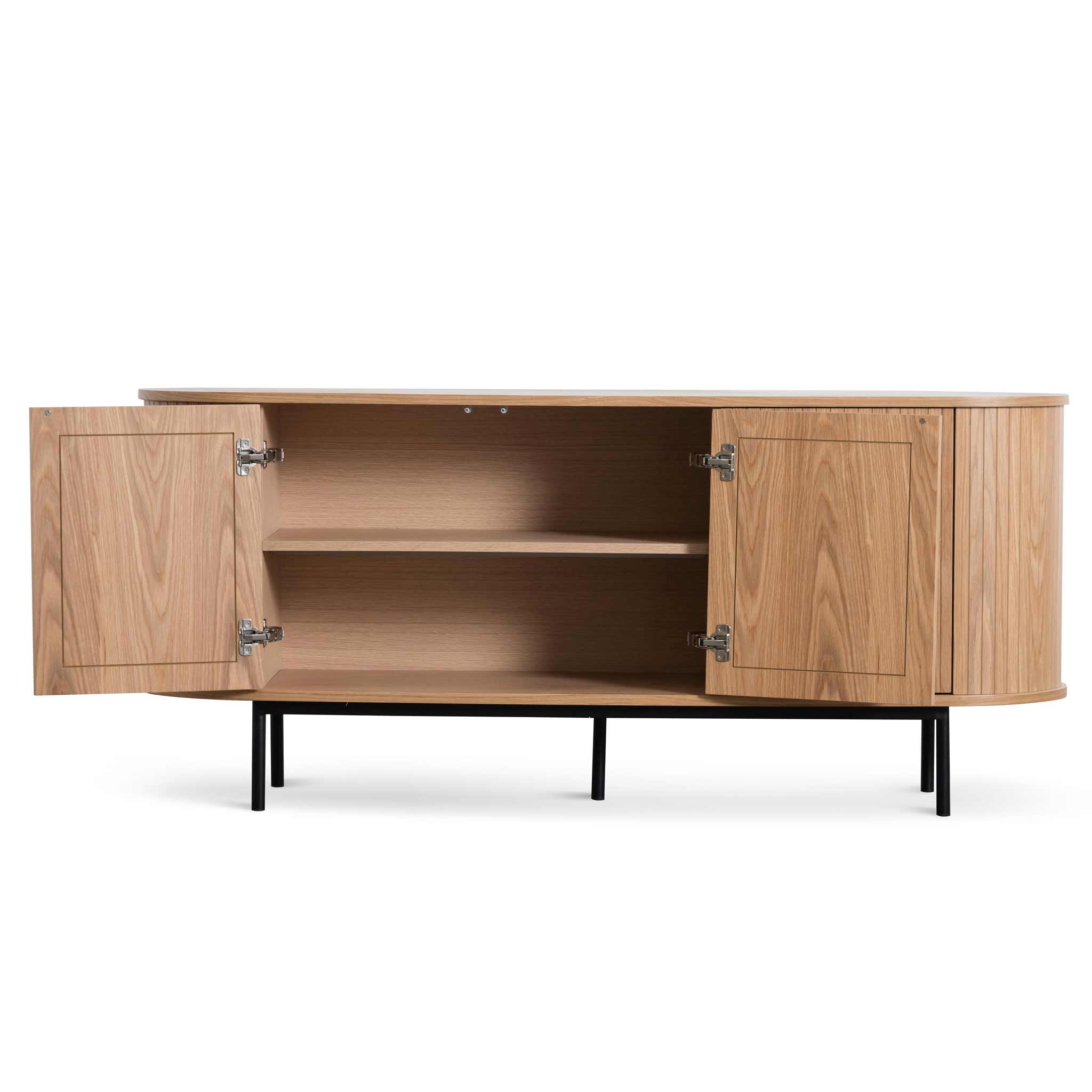 Samuel 1.7m Oak Sideboard - Natural with Black Metal Legs