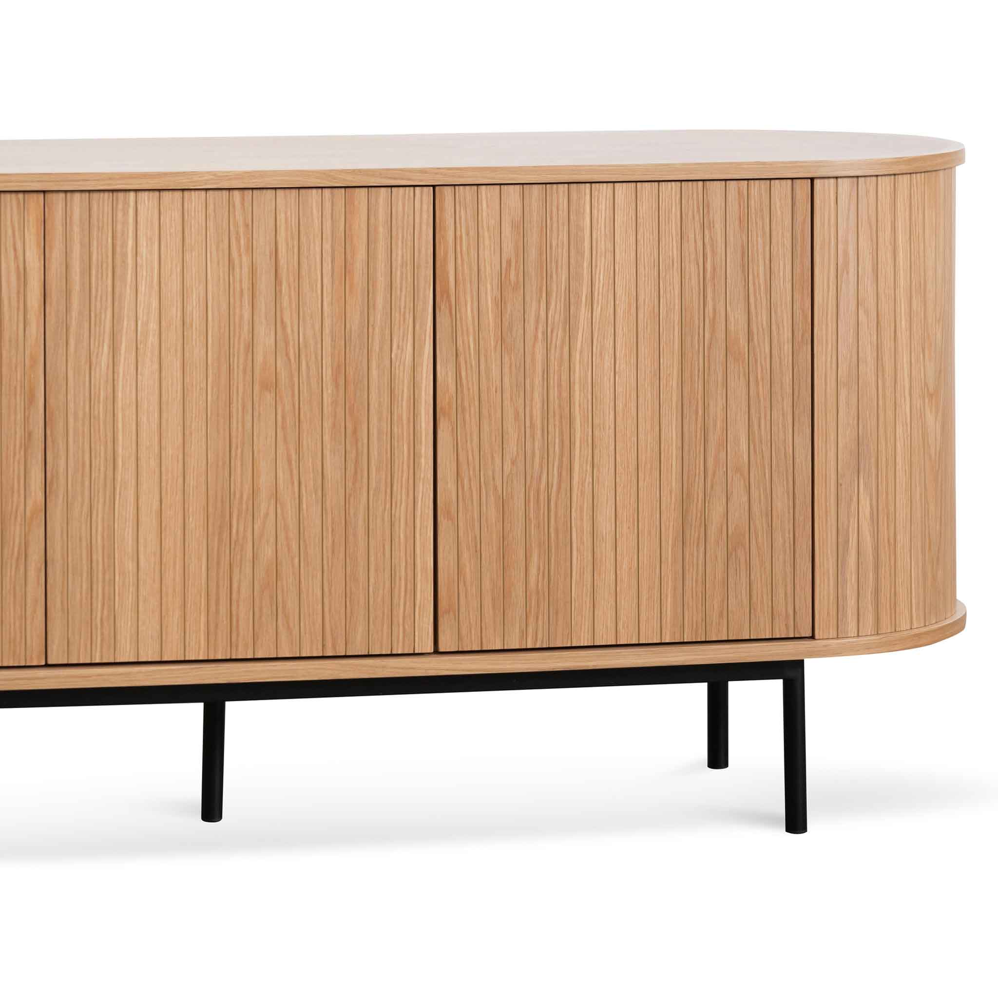 Samuel 1.7m Oak Sideboard - Natural with Black Metal Legs