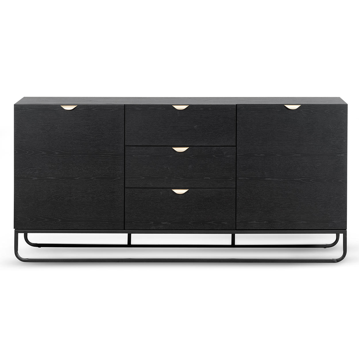 1.75m Wooden Sideboard - Black