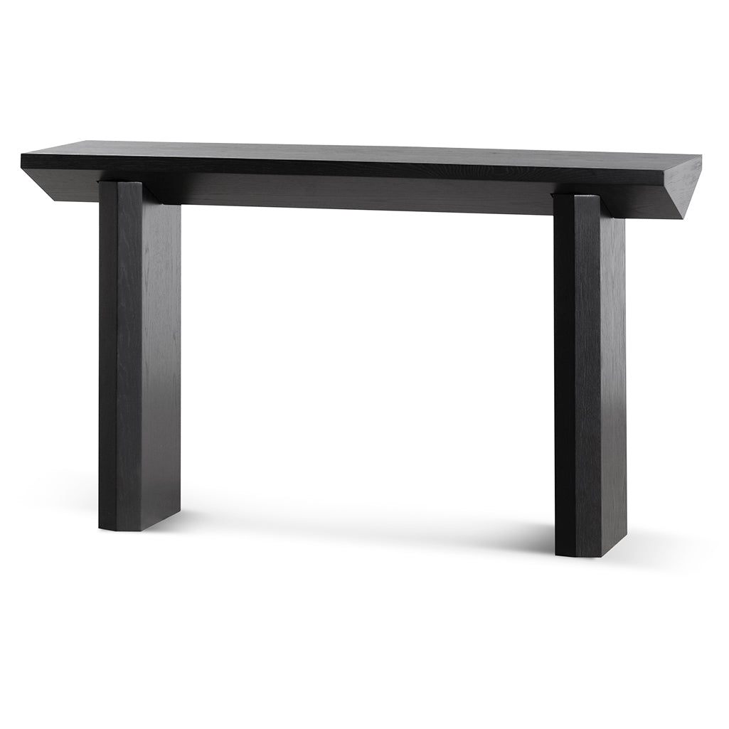 1.4m Oak Console Table - Black