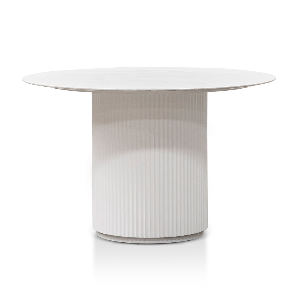 CDT6757-DW 1.2m Round Marble Dining Table - White