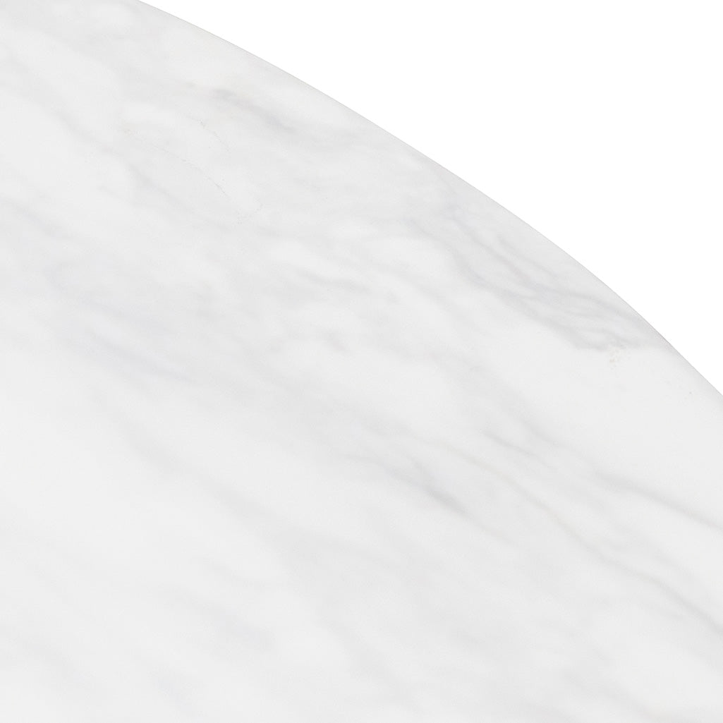 CDT6757-DW 1.2m Round Marble Dining Table - White
