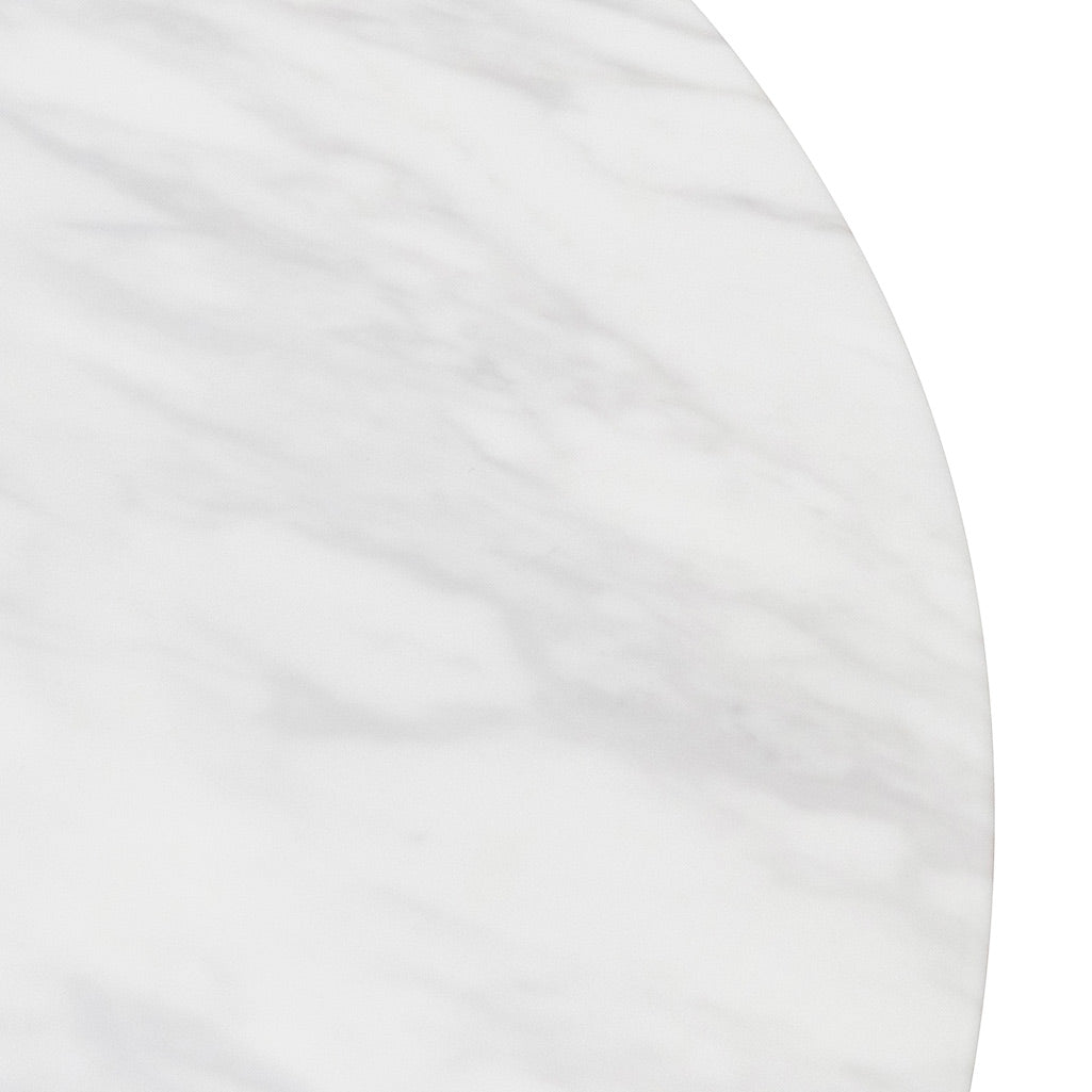 CDT6757-DW 1.2m Round Marble Dining Table - White