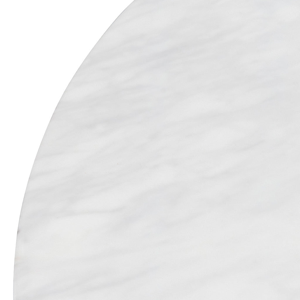 CDT6757-DW 1.2m Round Marble Dining Table - White