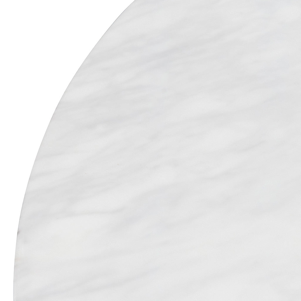 CDT6757-DW 1.2m Round Marble Dining Table - White