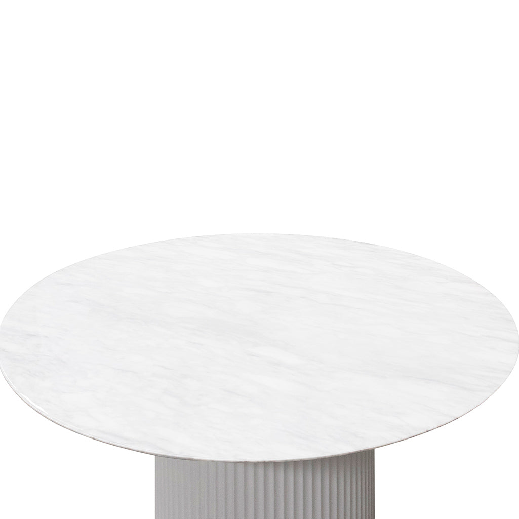 CDT6757-DW 1.2m Round Marble Dining Table - White