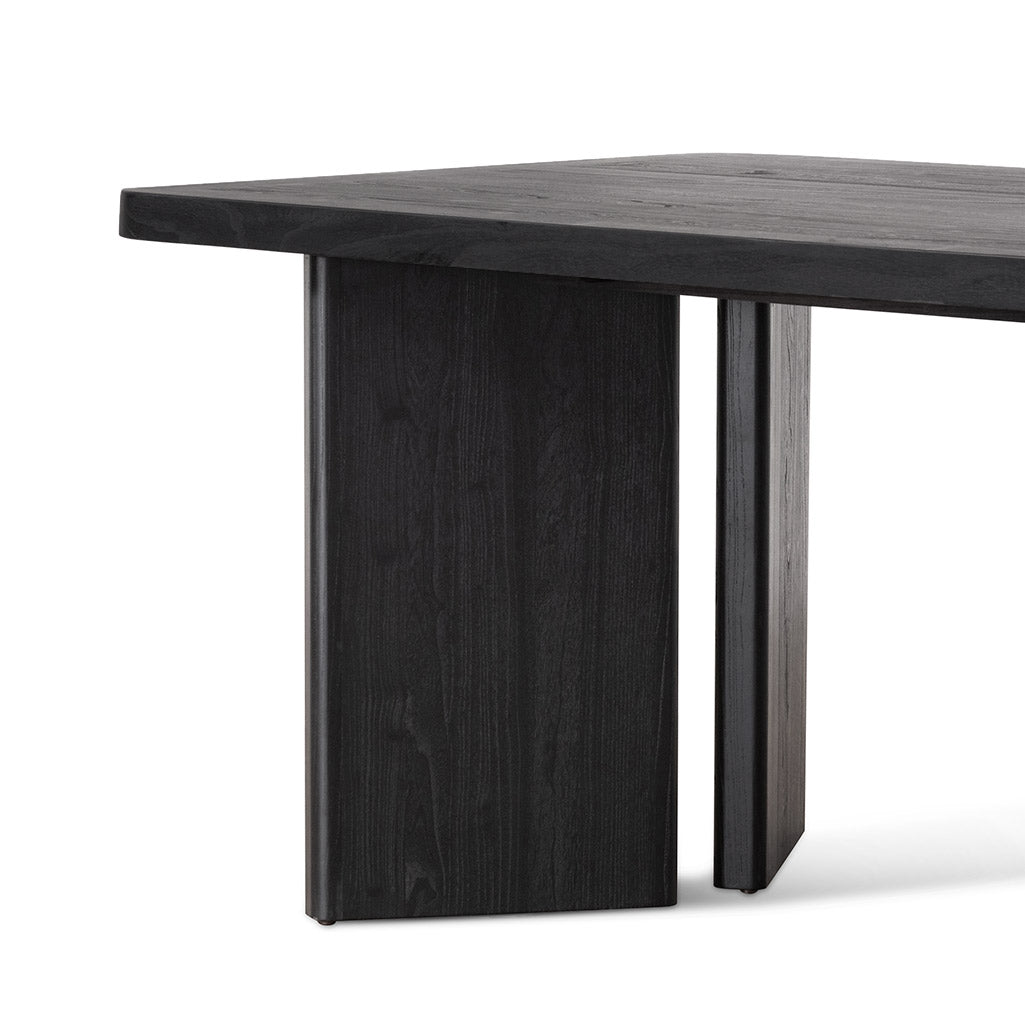 2.4m Elm Dining Table - Full Black