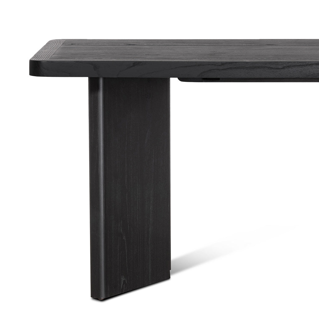 2.4m Elm Dining Table - Full Black