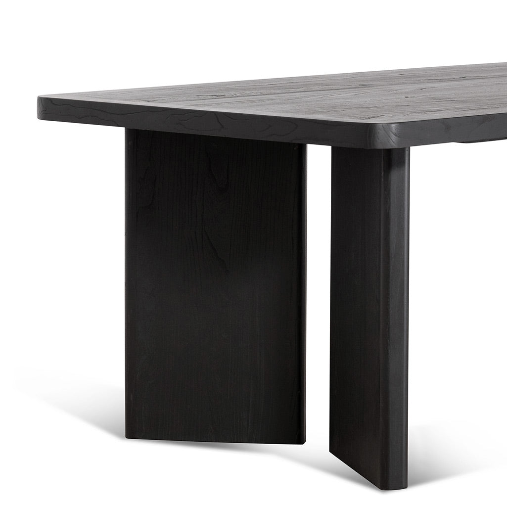 2.4m Elm Dining Table - Full Black