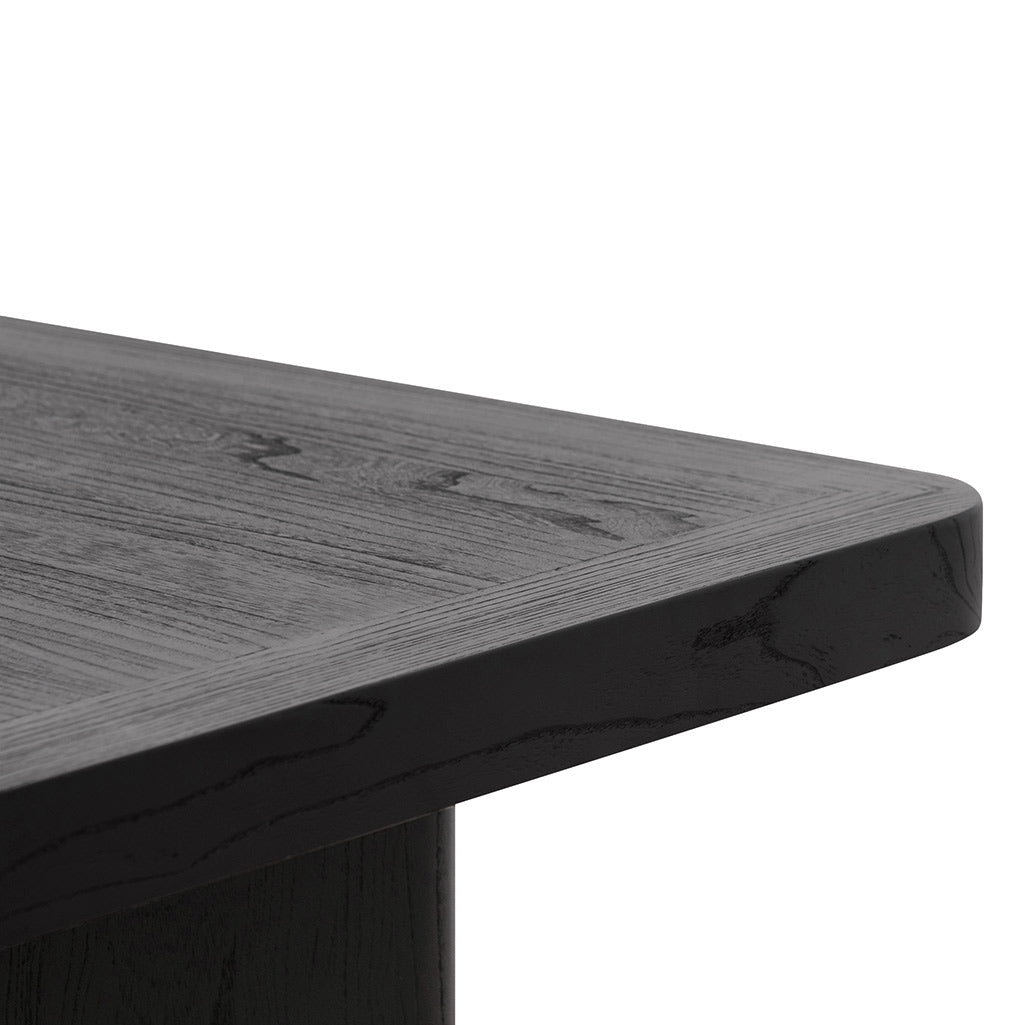 2.4m Elm Dining Table - Full Black