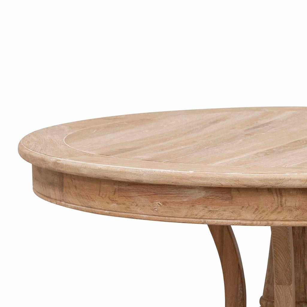 CDT6808-CH 1.2m Round Dining Table - White Washed