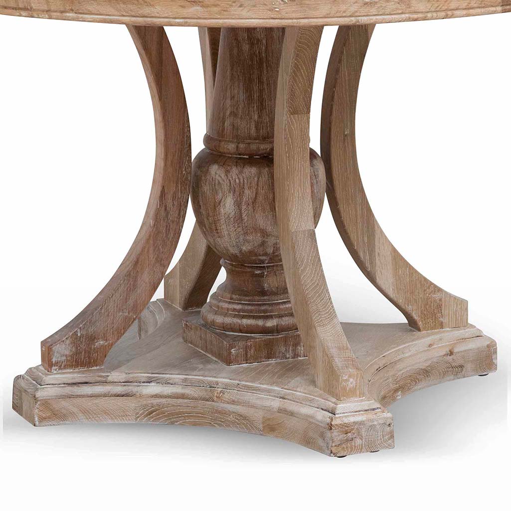 CDT6808-CH 1.2m Round Dining Table - White Washed