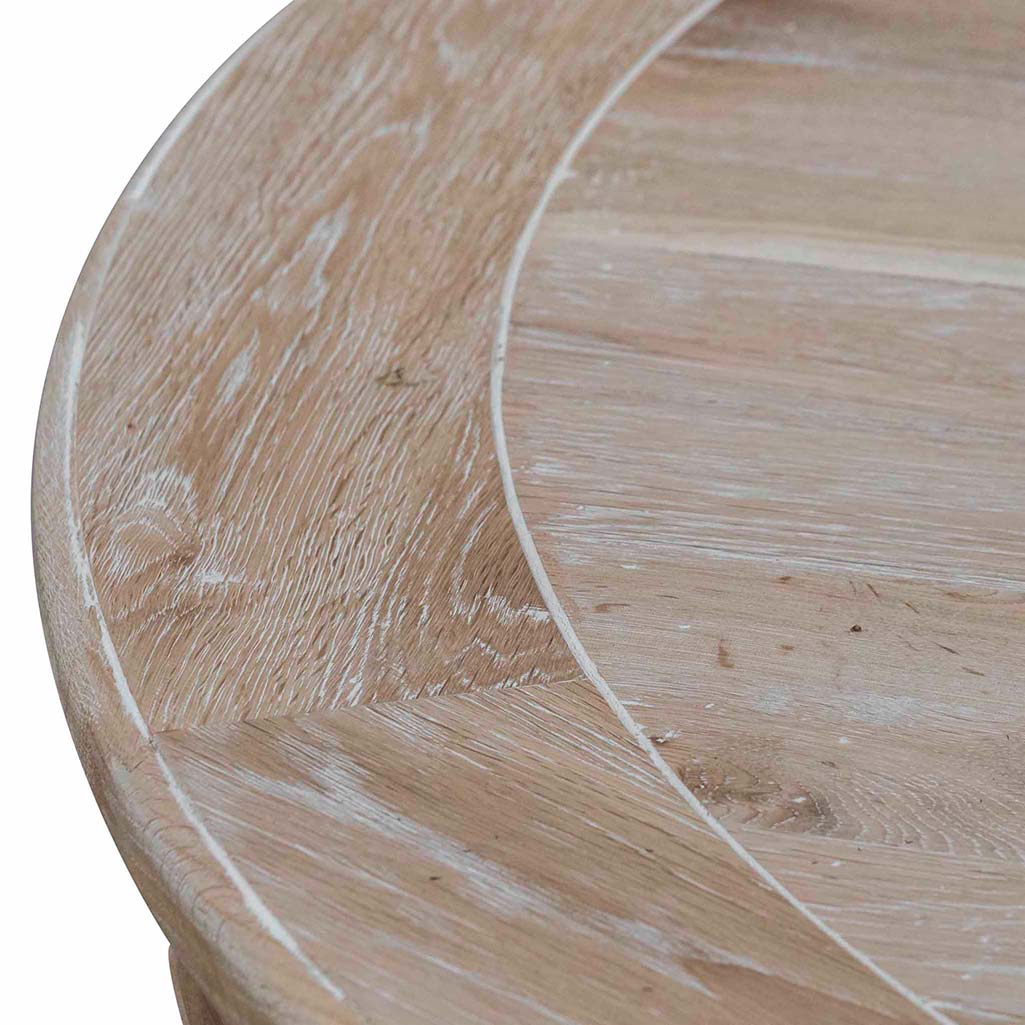 CDT6808-CH 1.2m Round Dining Table - White Washed