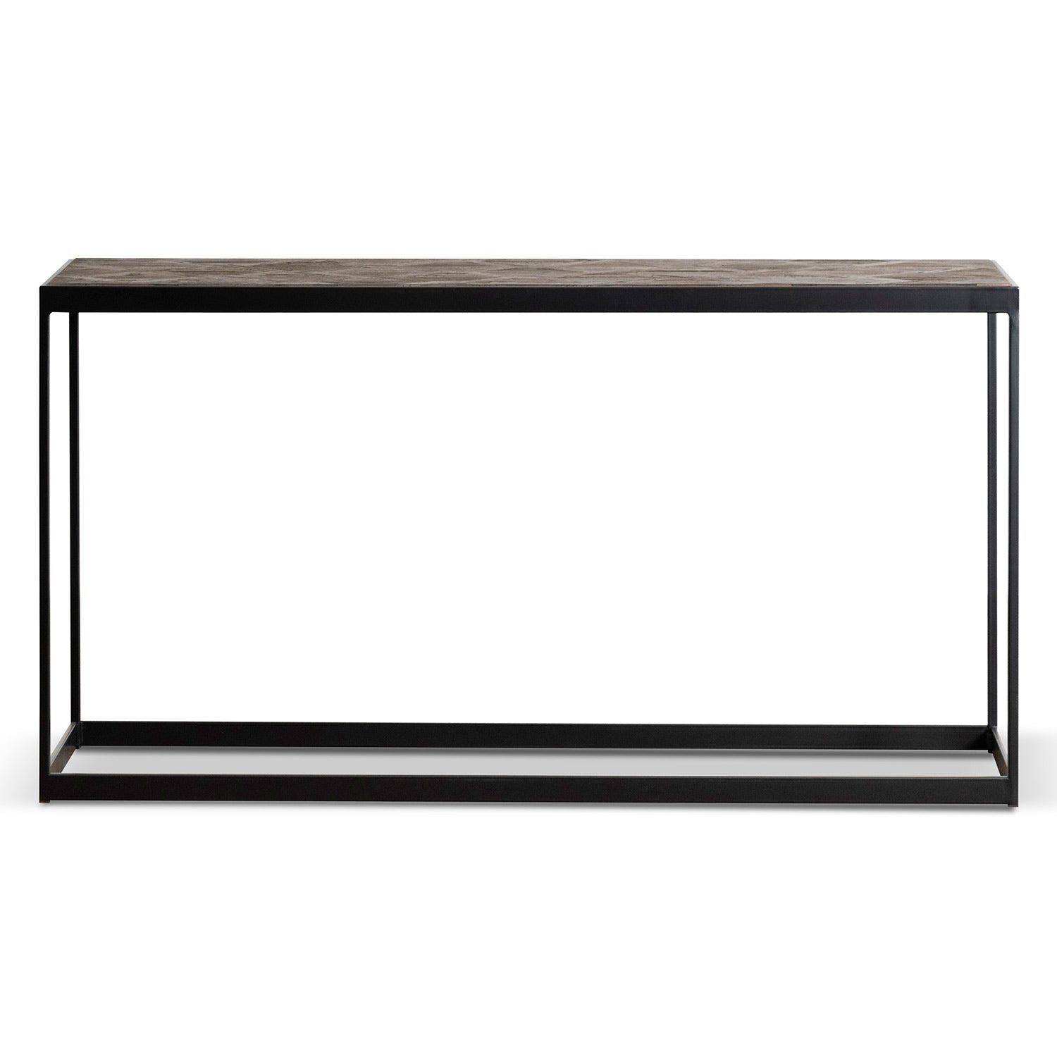 Ian 140cm Console Table in Dark Natural - Black Frame