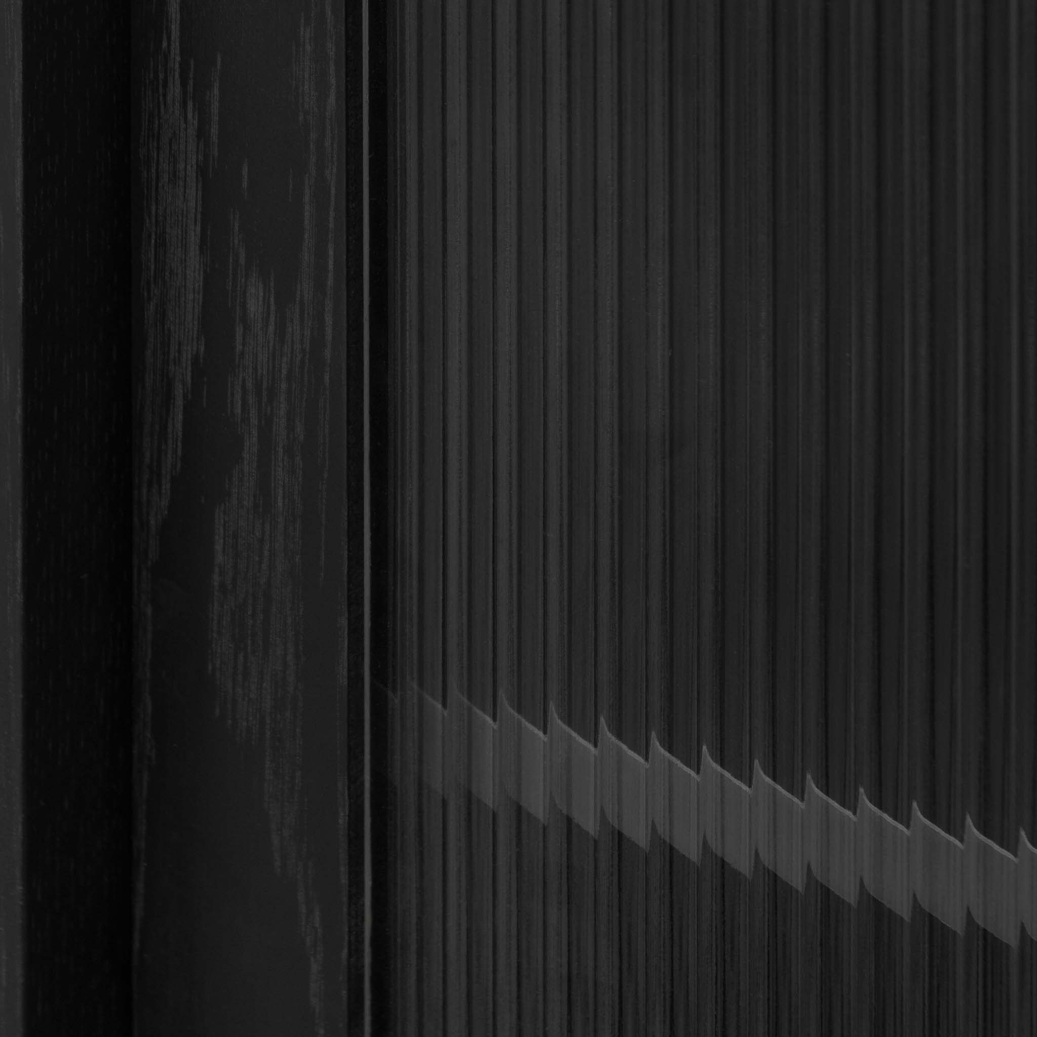 Dame Black Bar Cabinet - Flute Glass Doors