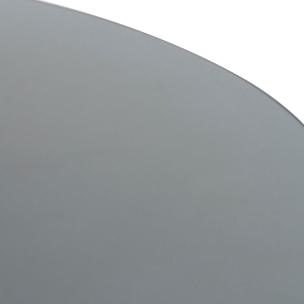 CDT8286-BB 1.5m Round Black Glass Dining Table - Walnut