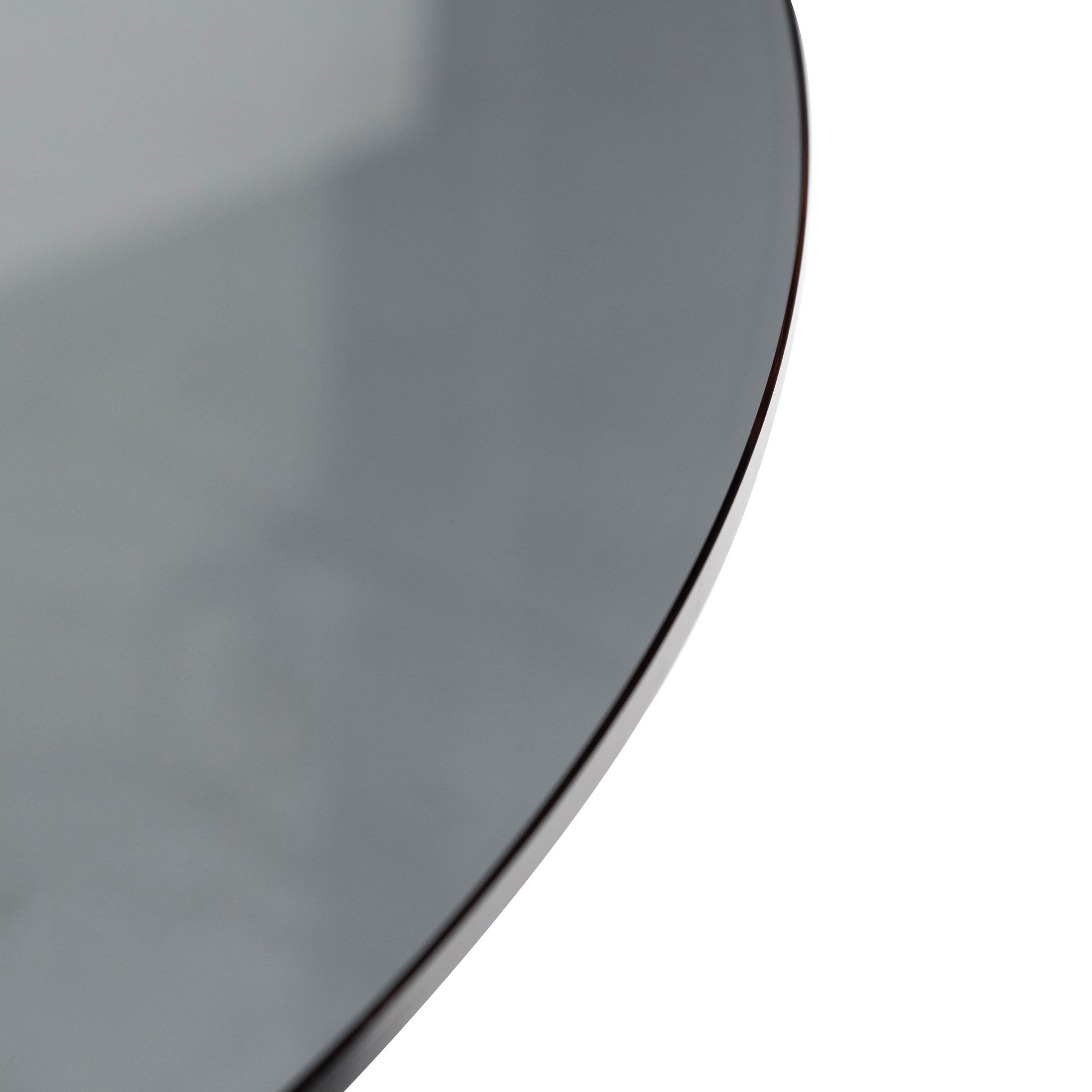 CDT8286-BB 1.5m Round Black Glass Dining Table - Walnut