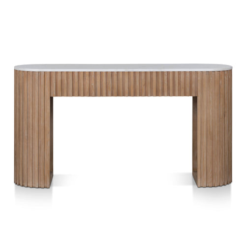 1.6m White Marble Console Table - Natural