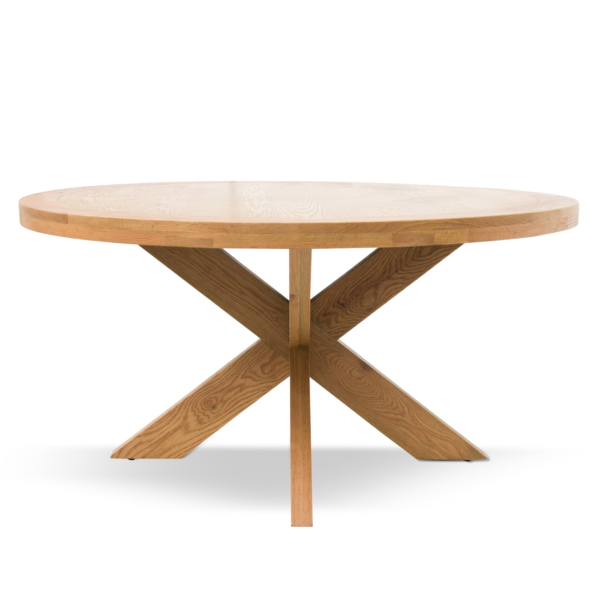 Darrell 1.5m Round Wooden Dining Table - Distress Natural