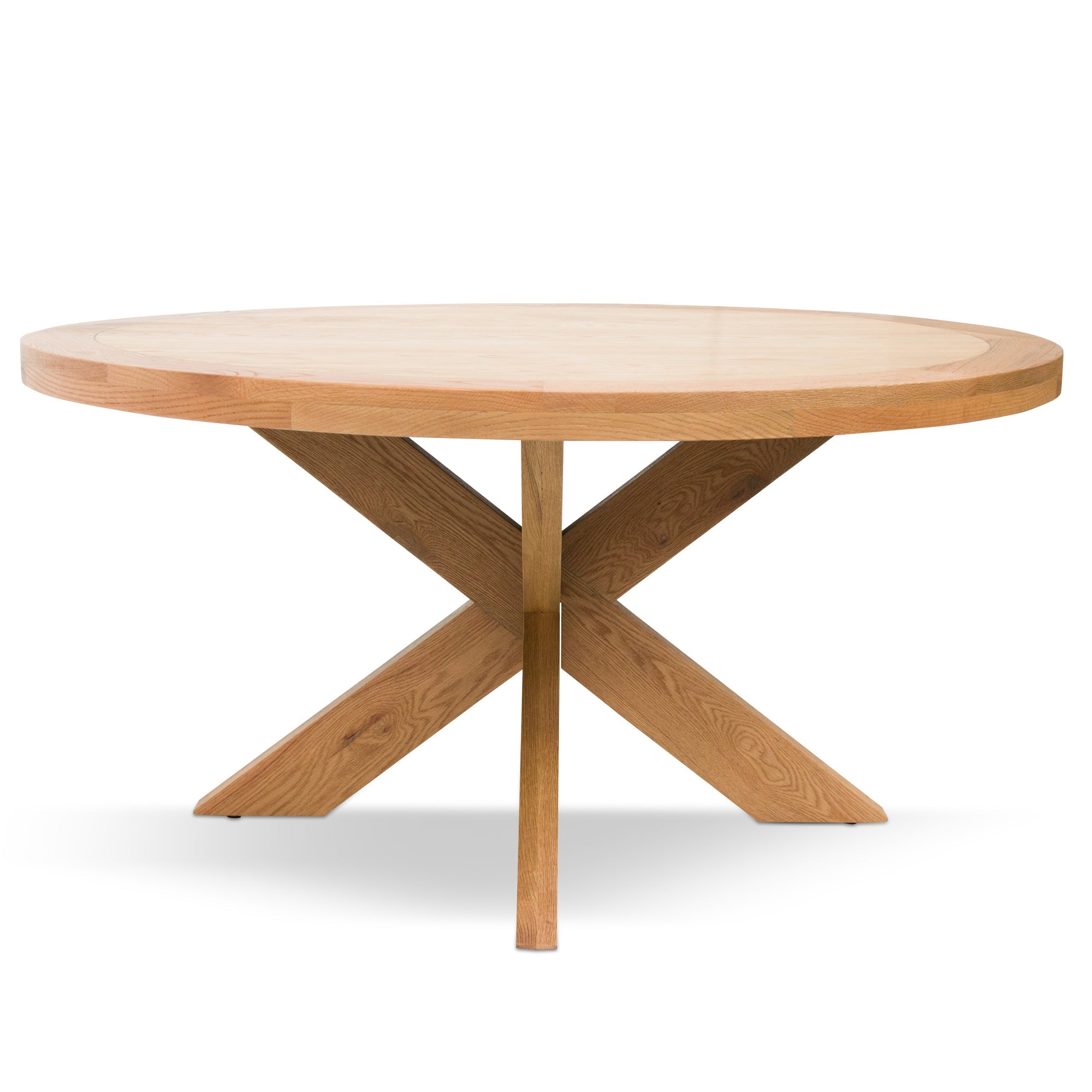 Darrell 1.5m Round Wooden Dining Table - Distress Natural