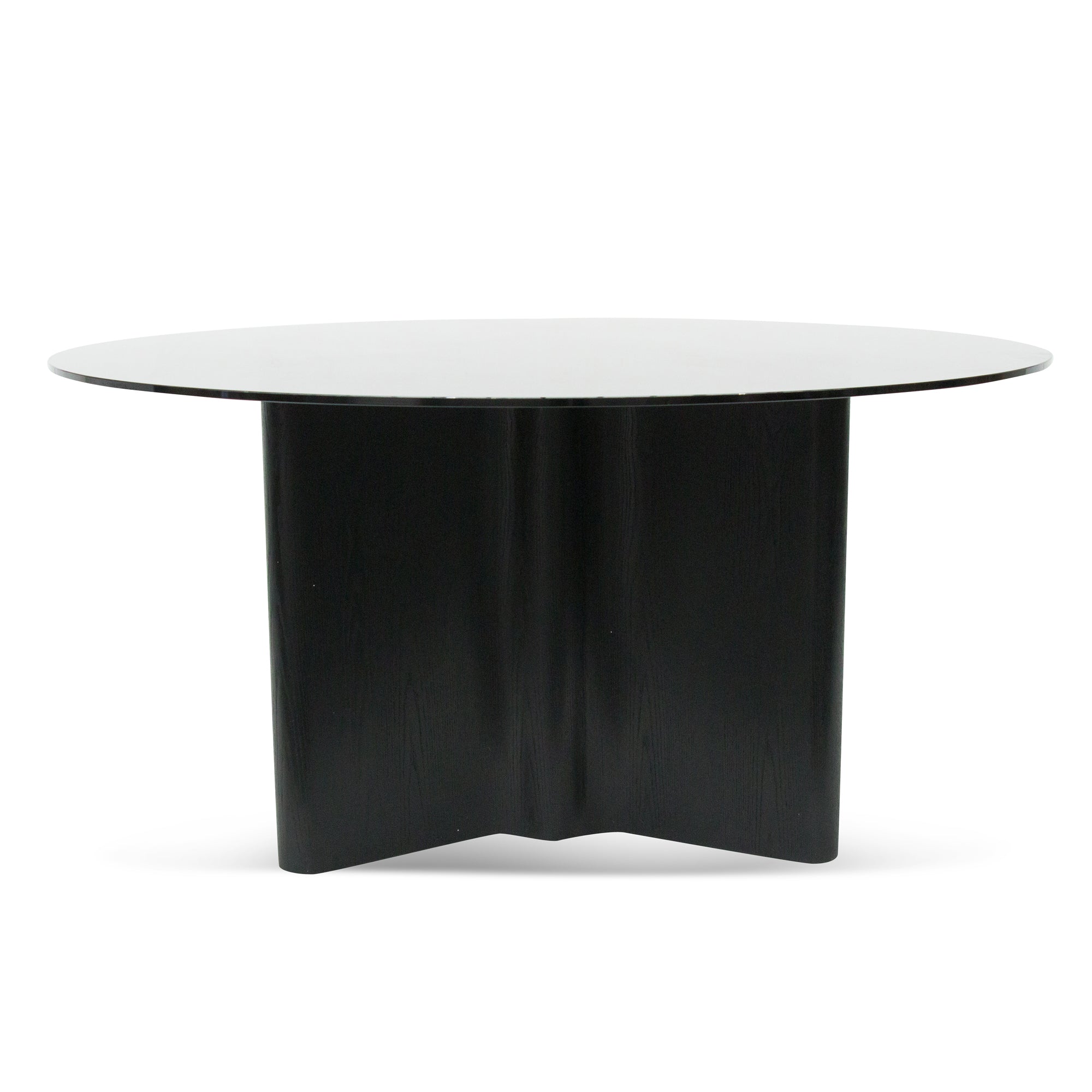 1.5m Charlie Round Glass Dining Table - Black