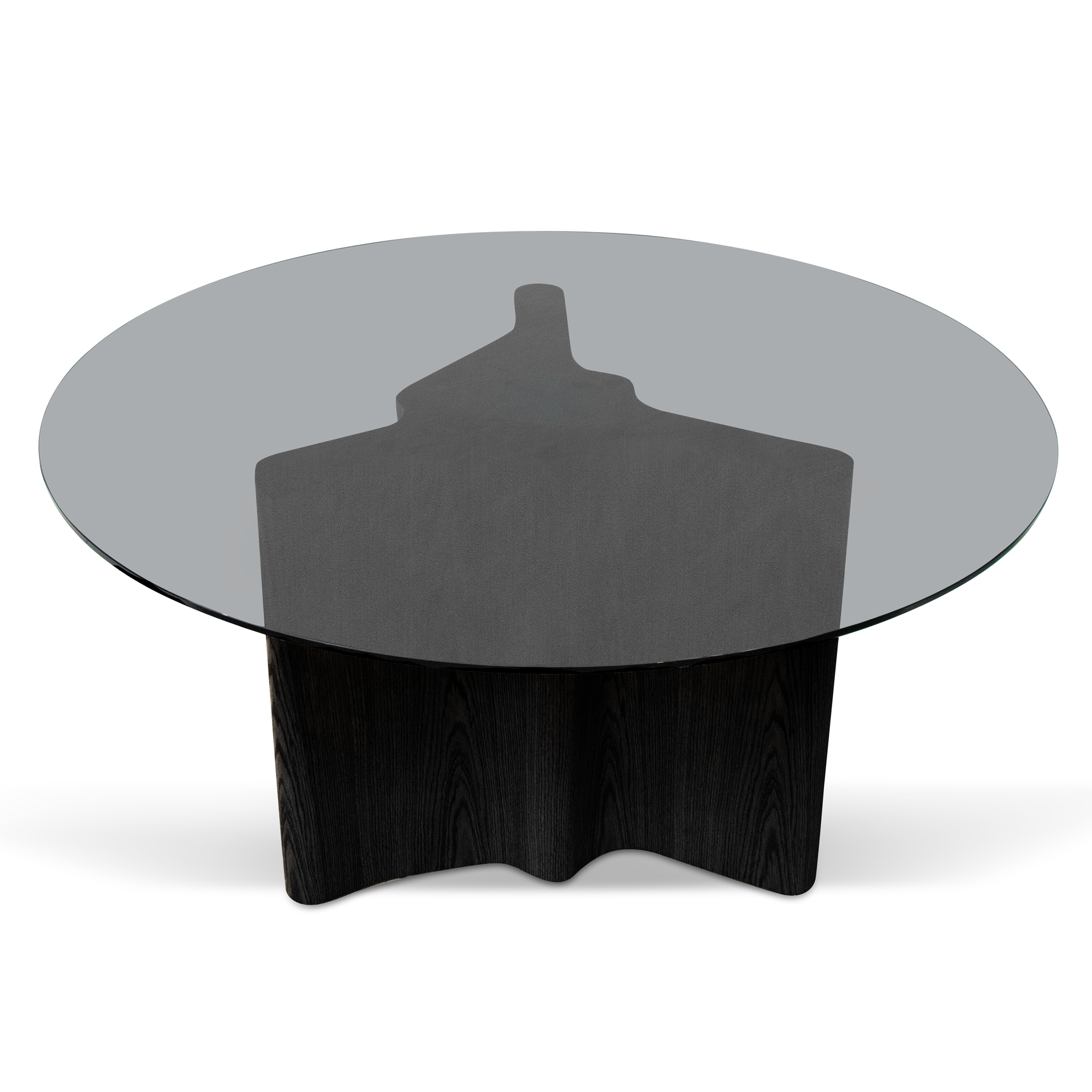 1.5m Charlie Round Glass Dining Table - Black