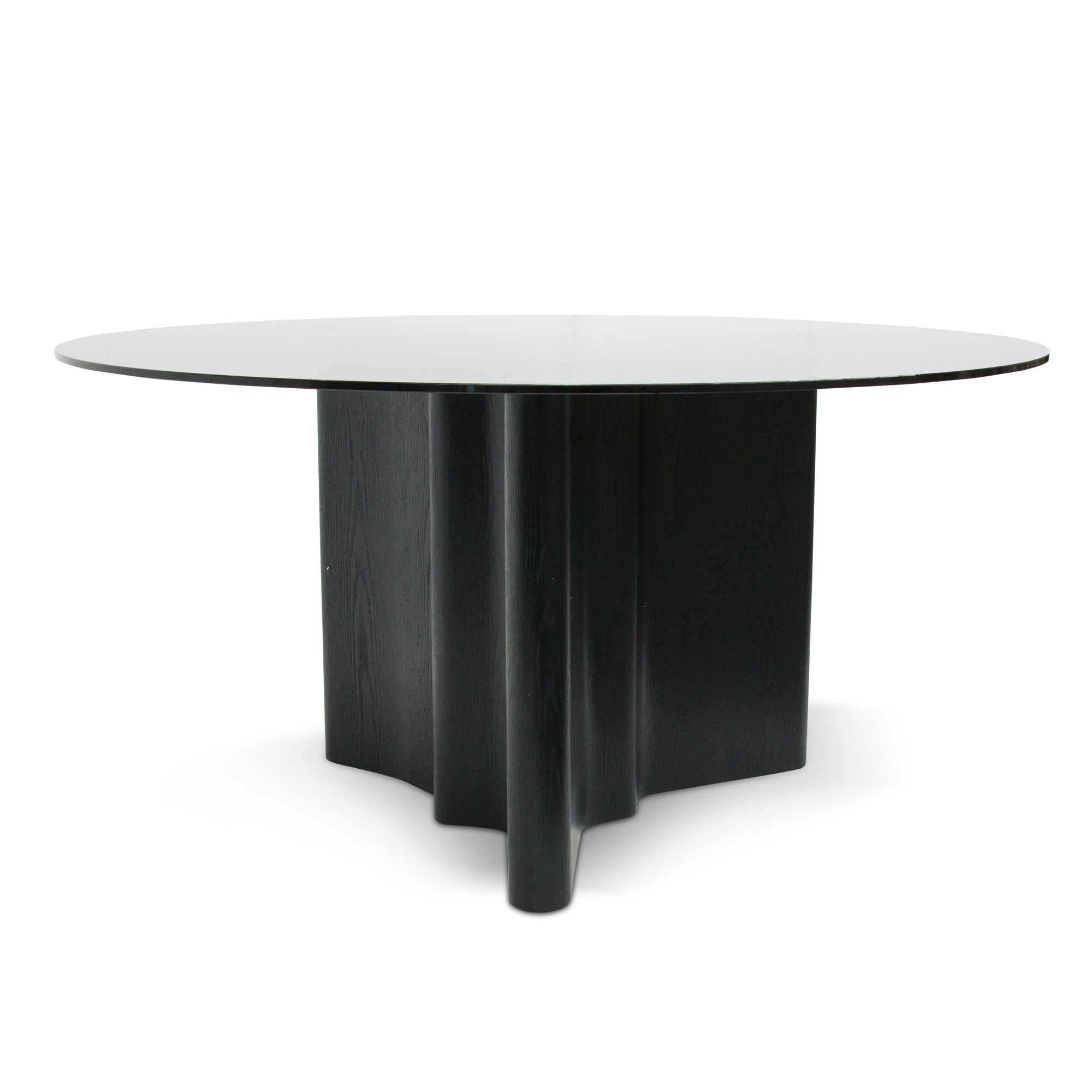 1.5m Charlie Round Glass Dining Table - Black