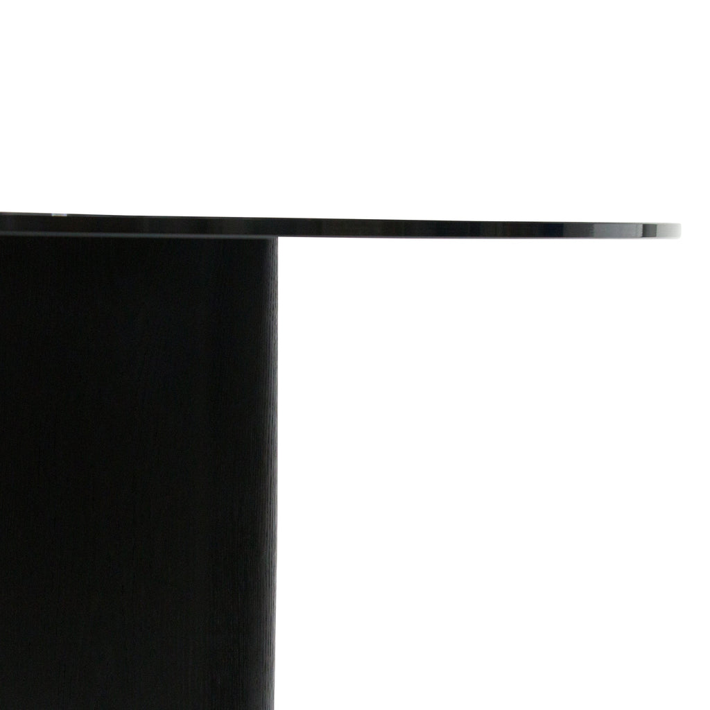 1.5m Charlie Round Glass Dining Table - Black
