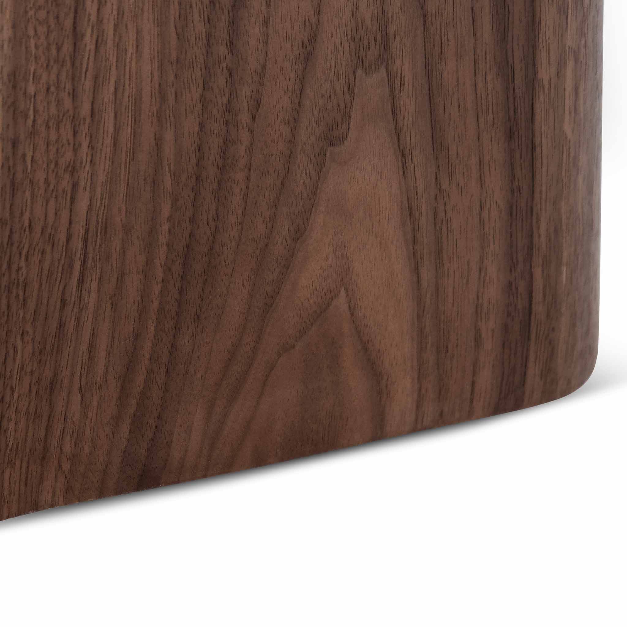 CDT8286-BB 1.5m Round Black Glass Dining Table - Walnut