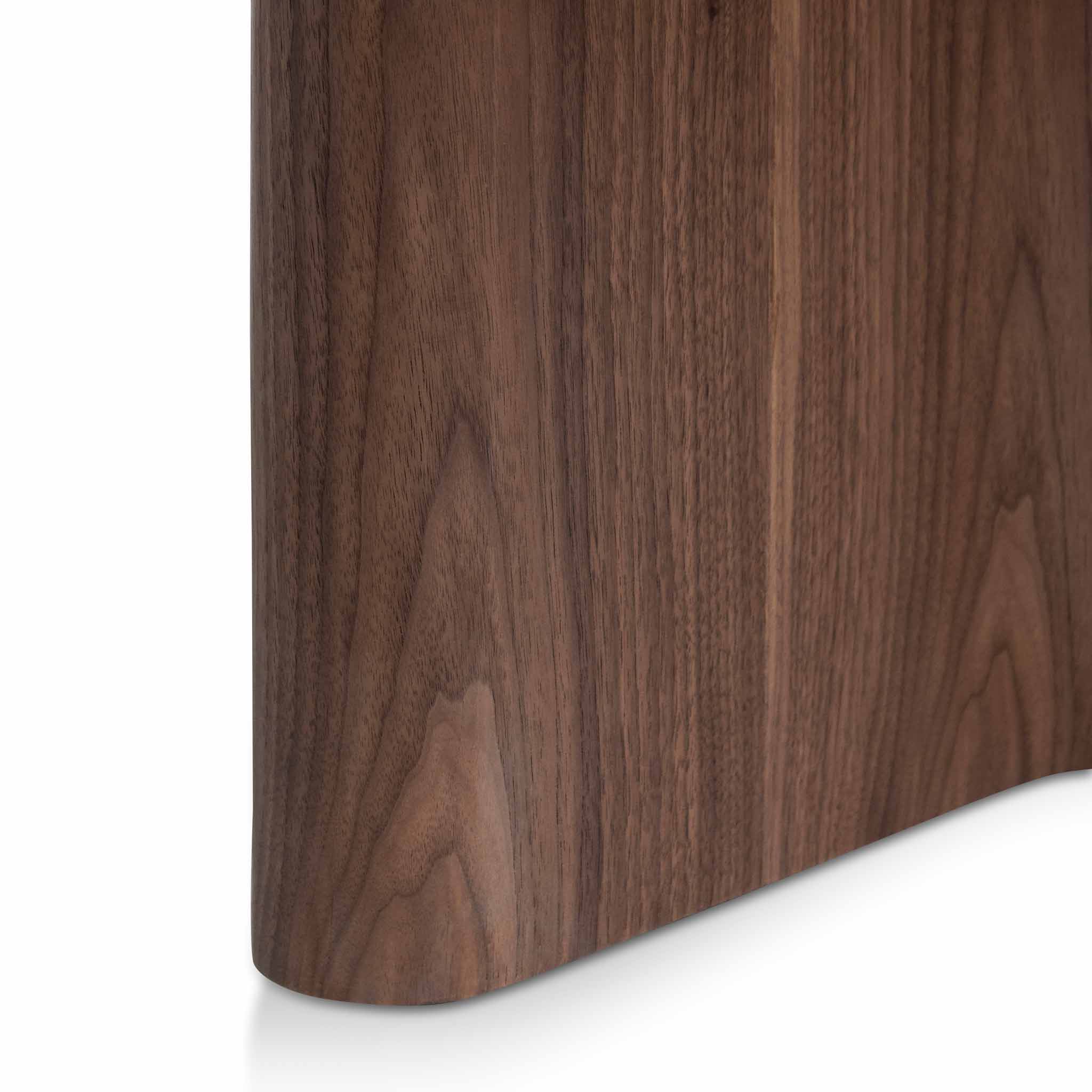 CDT8286-BB 1.5m Round Black Glass Dining Table - Walnut