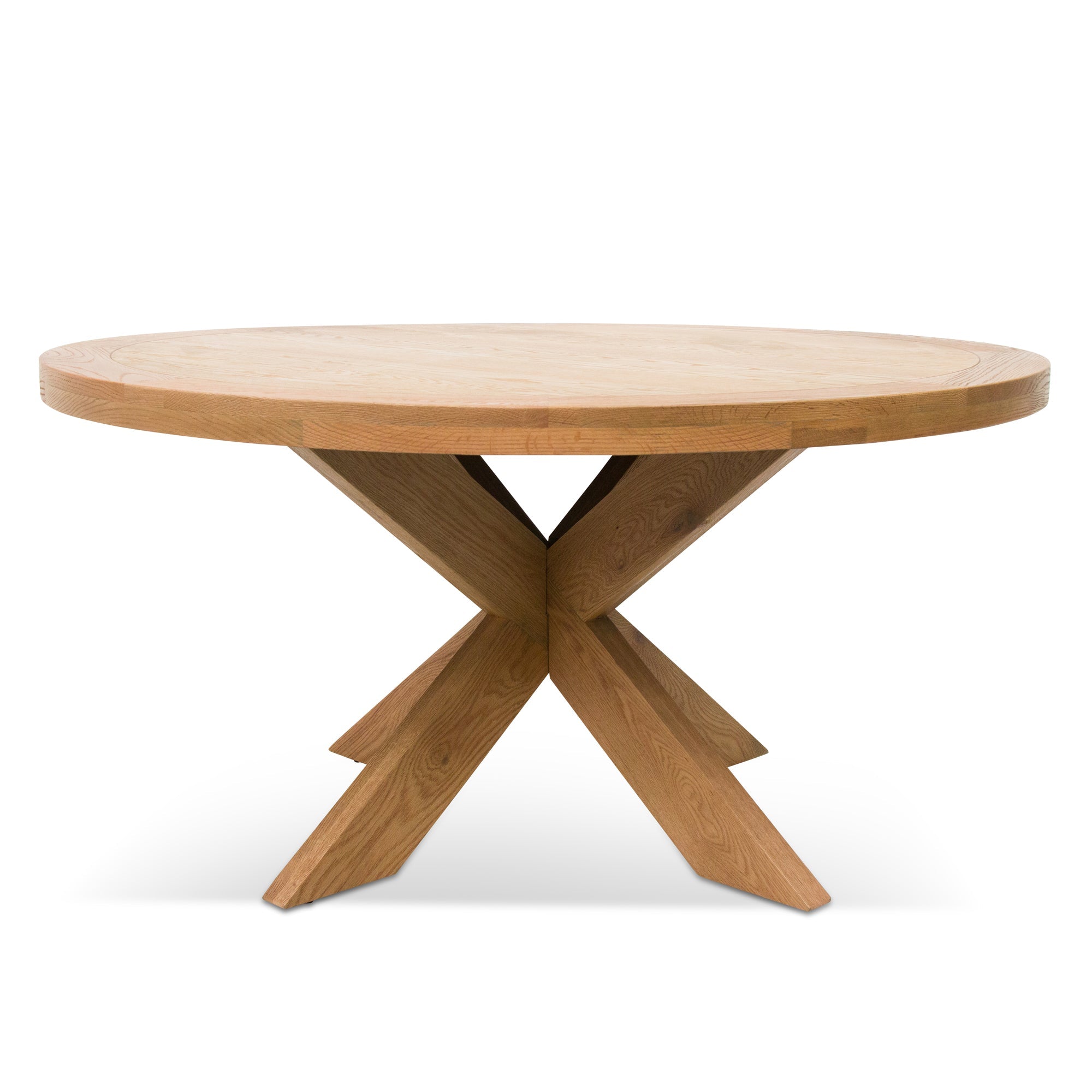 Darrell 1.5m Round Wooden Dining Table - Distress Natural