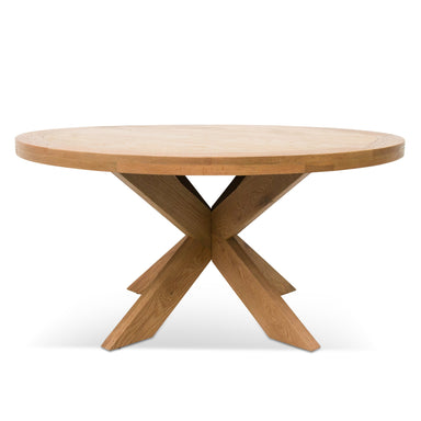 Darrell 1.5m Round Wooden Dining Table - Distress Natural