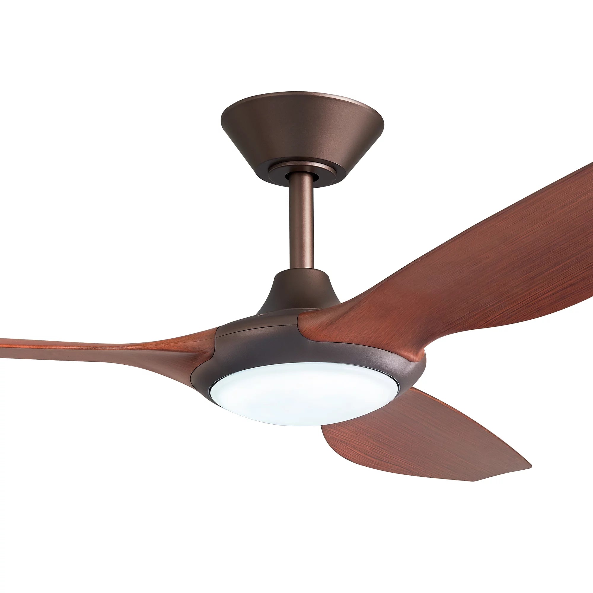 360Fans Delta 56″ (142cm) Bronze/Koa 3 Blade DC Ceiling Fan with 18W CCT LED Light & Remote Control