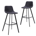 Duke 80cm Bar Stool in Black Fabric (Set of 2)
