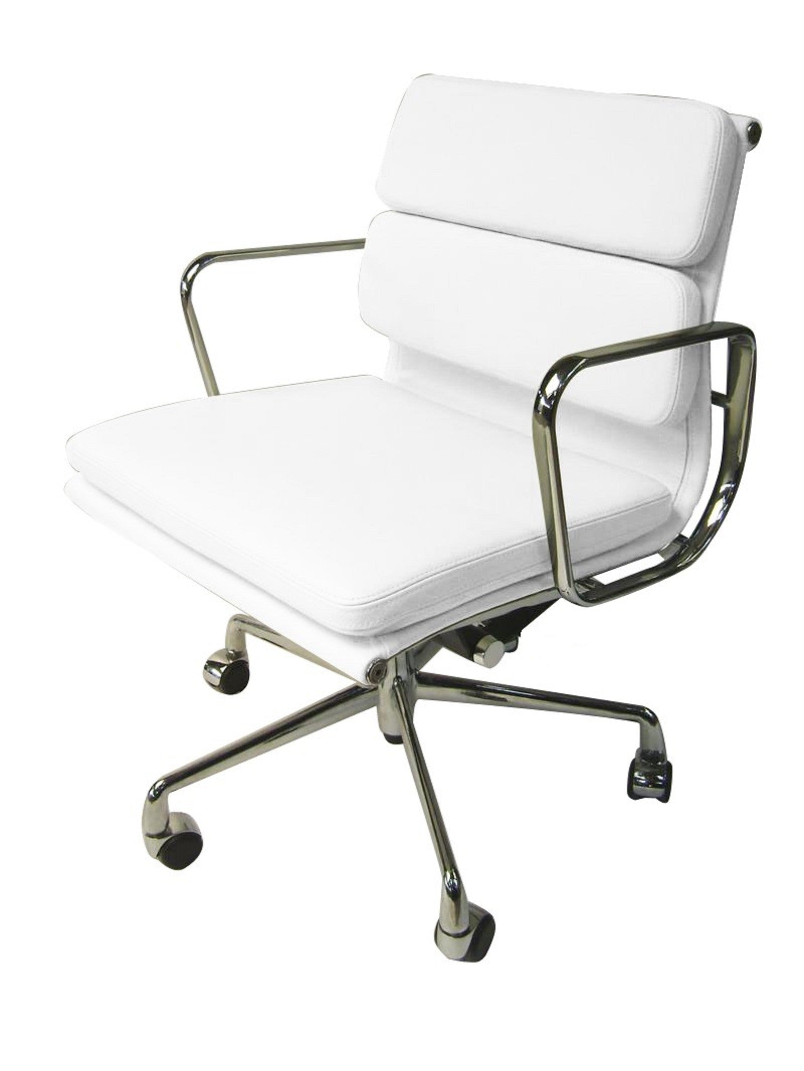 Eames Low Back Office Chair - White Leather