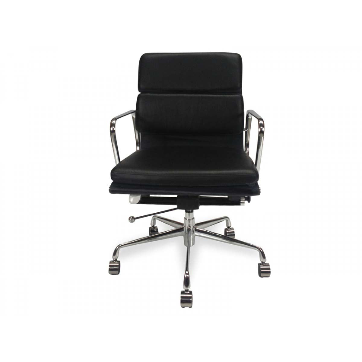 Eames Low Back Office Chair - Black Leather