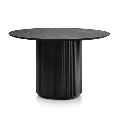 Elino 1.2m Round Wooden Dining Table - Black