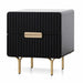 Erwin Matte Black Bedside Table - Brass Legs and Handle