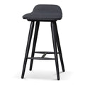 Finn 65cm Wooden Bar Stool - Charcoal Black